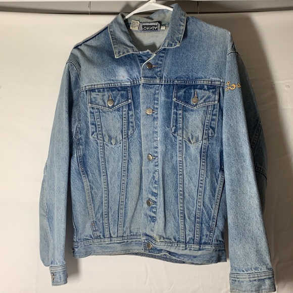 Retro 1980’s Forenza denim Jacket Sz M structured light wash rigid cotton RARE - Picture 6 of 15